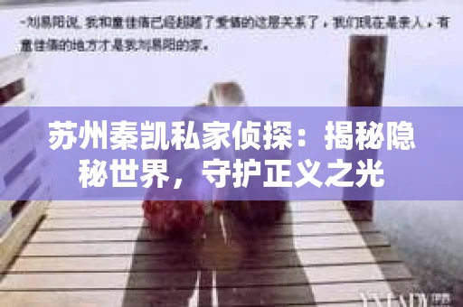 苏州秦凯私家侦探：揭秘隐秘世界，守护正义之光