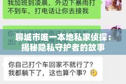 聊城市唯一本地私家侦探：揭秘隐私守护者的故事