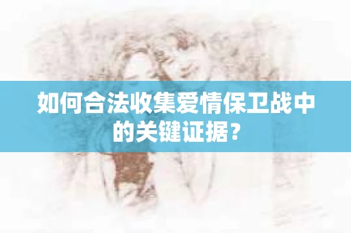 如何合法收集爱情保卫战中的关键证据？
